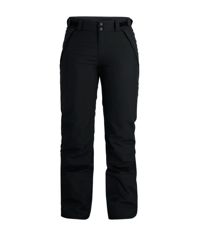 FRONT VIEW OF SPYDER WOMENS SECTION SNOWPANT IN BLACK