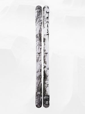 TOPSHEET VIEW OF ARMADA UNISEX BDOG DOWNHILL SKIS IN WHITE/BLACK