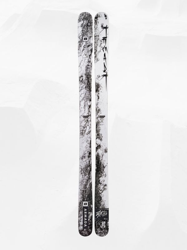 TOPSHEET VIEW OF ARMADA UNISEX BDOG DOWNHILL SKIS IN WHITE/BLACK