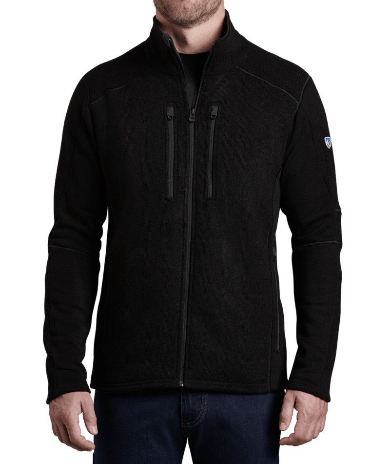 KUHL MENS INTERCEPTR FULL ZIP SWEATER 26, Color: BLACK, Size: SMALL