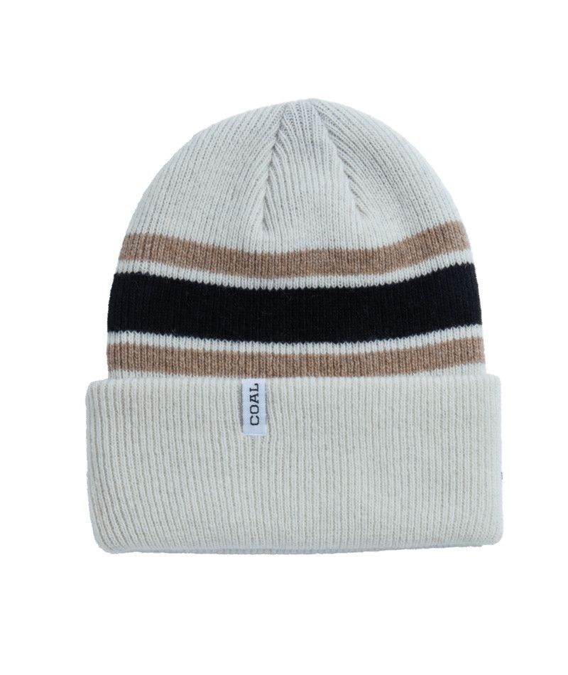 MAIN IMAGE OF COAL UNISEX HAINES WINTER HAT IN OFF WHITE/BLACK O/S WITH TALL FIT