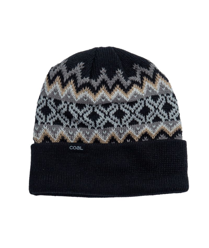 MAIN IMAGE OF COAL UNISEX WINTERS WINTER HAT IN BLACK/OFF WHITE O/S WITH TALL FIT