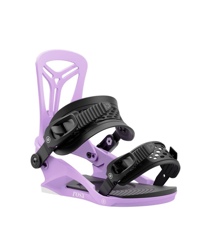 FRONT VIEW OF UNION WOMENS ROSA SNOWBOARD BINDING IN VIOLET