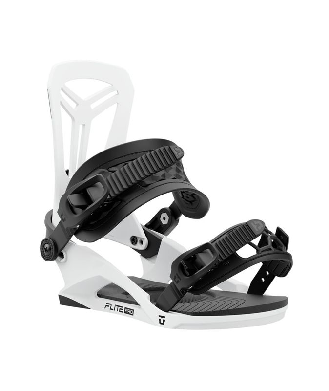 FRONT VIEW OF UNION MENS FLITE PRO SNOWBOARD BINDING IN WHITE
