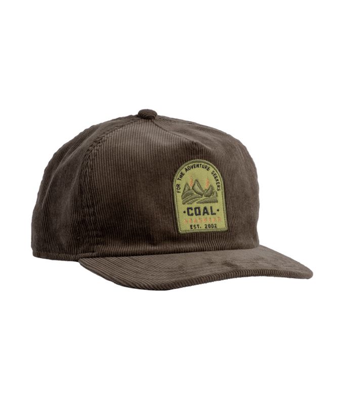 FRONT VIEW OF COAL UNISEX HILLTOP CAP IN OLIVE