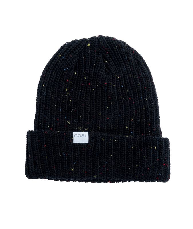 FRONT VIEW OF COAL UNISEX SHORELINE WINTER HAT IN BLACK