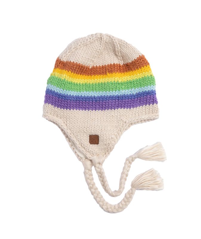 FRONT VIEW OF COAL UNISEX DORI WINTER HAT IN CERAMIC