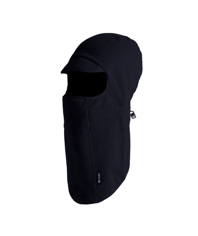 FRONT VIEW OF COAL UNISEX ODYSSEY BRIM CLAVA BALACLAVA IN BLACK