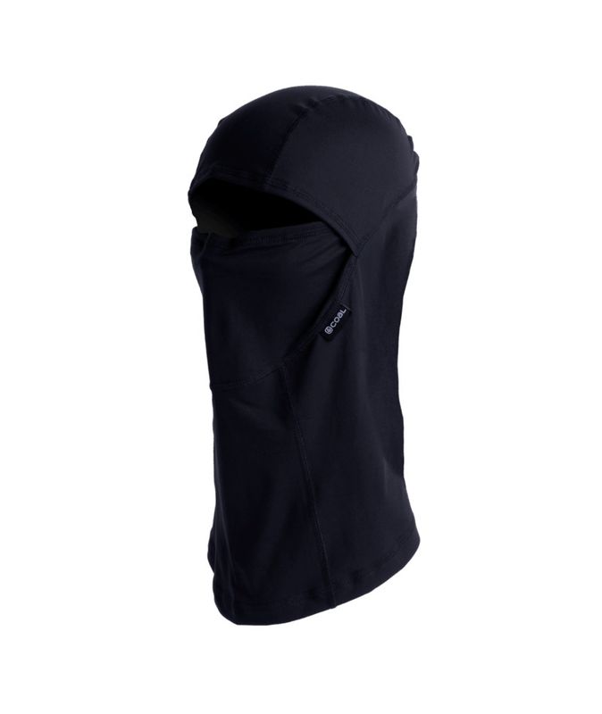 FRONT VIEW OF COAL UNISEX EXPLORER CLAVA BALACLAVA IN BLACK