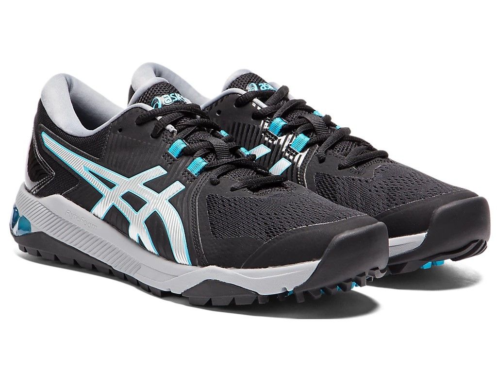 ASICS MENS GEL COURSE GLIDE GOLF SHOES 22, Color: BLACK/SILVER, Size: 9