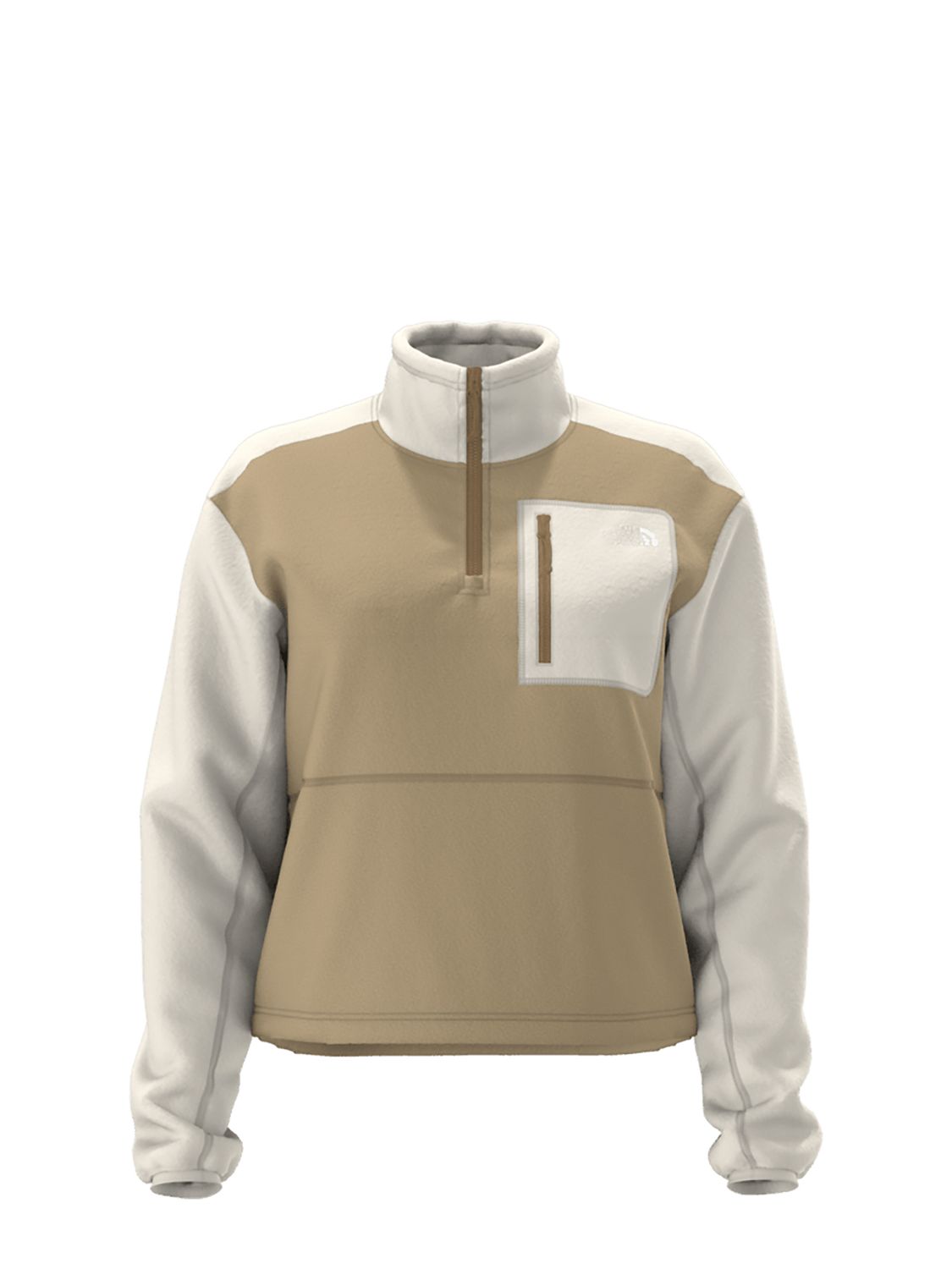 MAIN IMAGE OF THE NORTH FACE WOMENS YUMIORI ¼ ZIP SWEATER IN KHAKI STONE/WHITE DUNE/BROWN XS