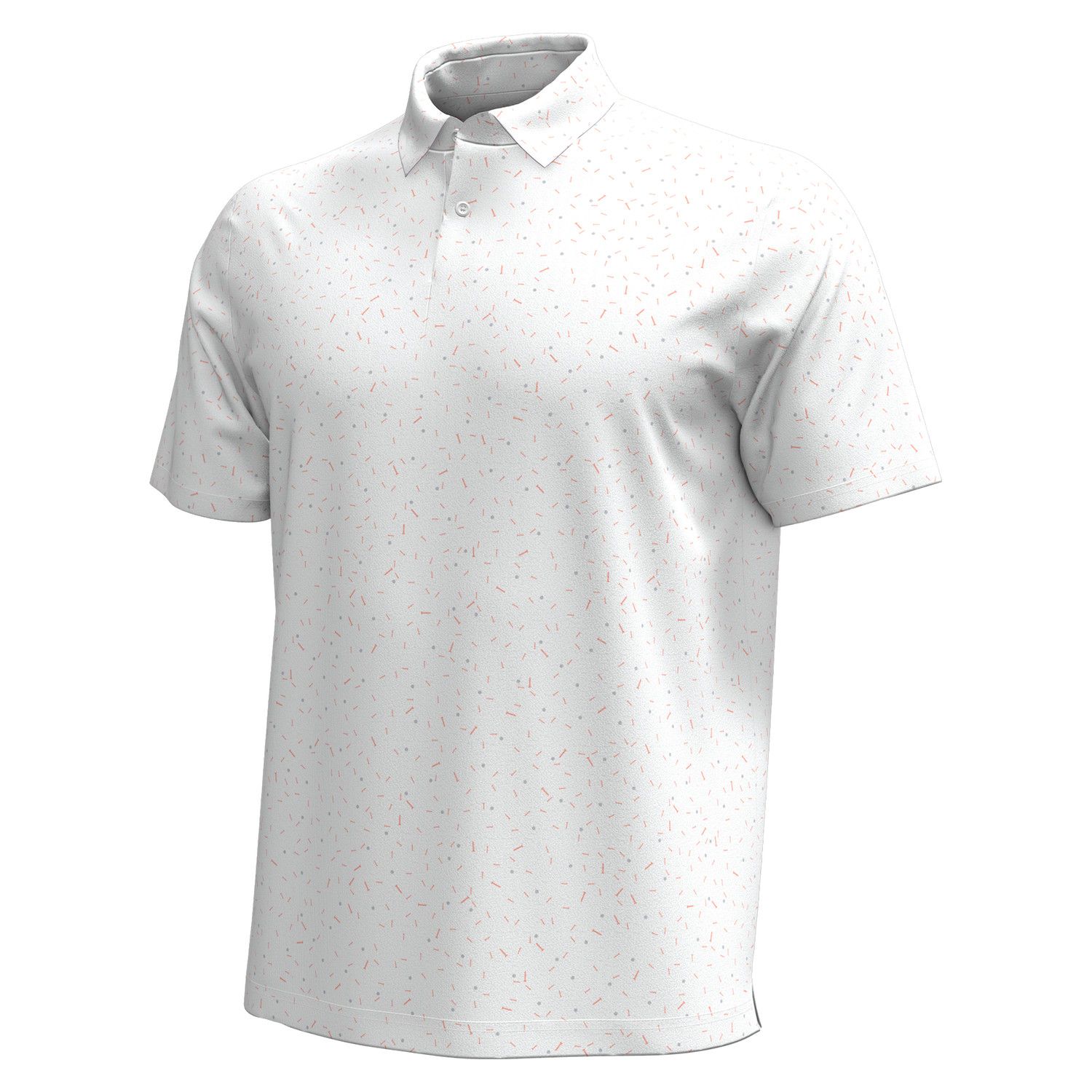 UNDER ARMOUR MENS TEE TO GREEN MOTIF PRINT POLO 24, Color: WHITE, Size: MEDIUM