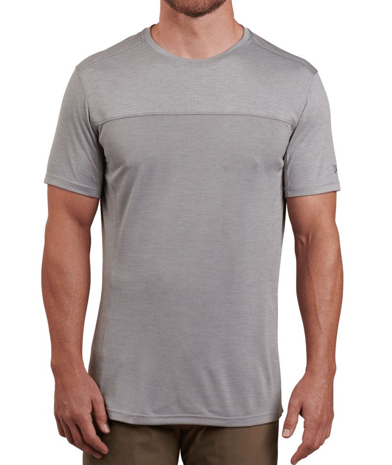 KUHL MENS ENGINEERED KREW SHORT SLEEVE SHIRT 24, Color: CLOUD GRAY, Size: SMALL