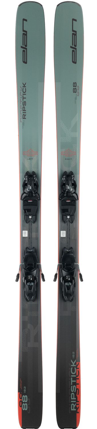 MAIN IMAGE OF ELAN MENS RIPSTICK 88 RNT POWER SHIFT W/ ELX11.0 GW DOWNHILL SKIS IN GREEN/RED 168