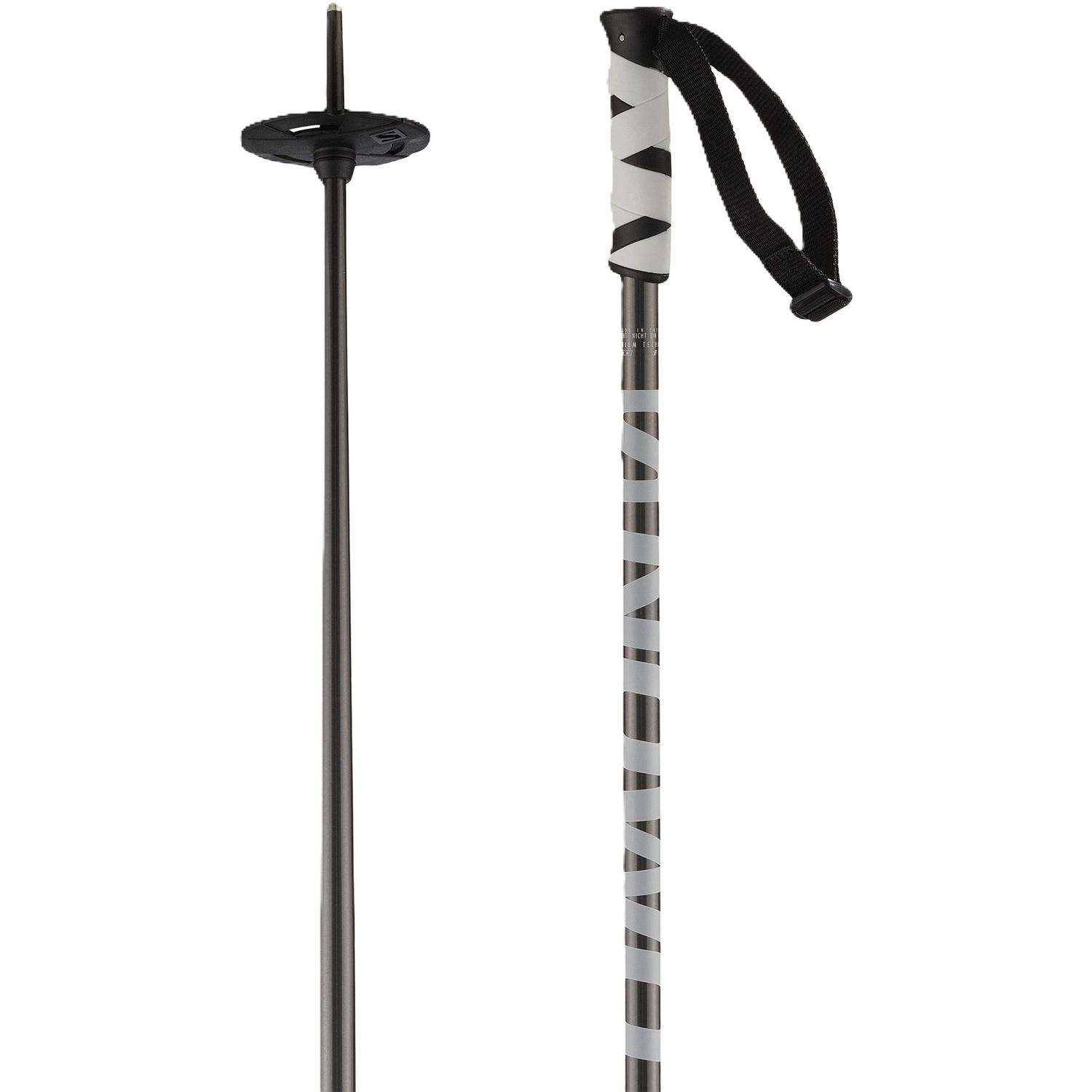 MAIN IMAGE OF SALOMON UNISEX HACKER DOWNHILL SKI POLE IN BLACK 110CM WITH DURABILITY