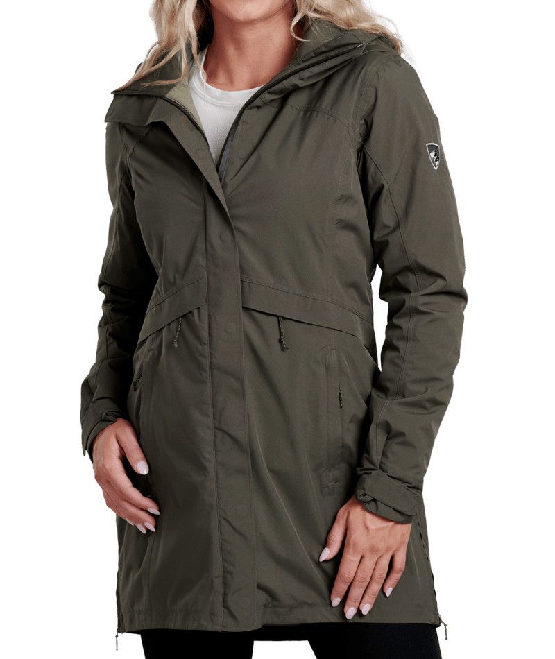KUHL WOMENS STRETCH VOYAGR INSULATED WINTER JACKET 25, Color: BLACK OLIVE, Size: SMALL