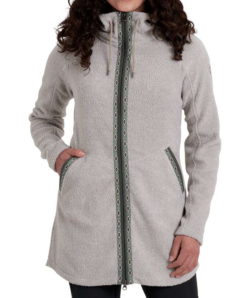 KUHL WOMENS HYGGE LONG SOFTSHELL JACKET 26, Color: NATURAL, Size: SMALL