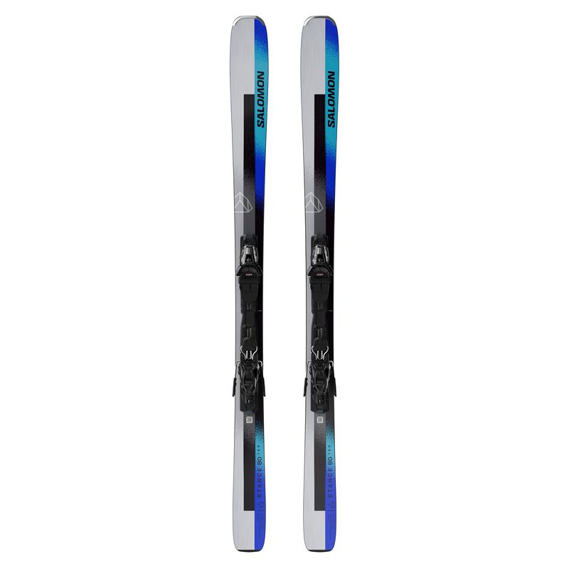 TOPSHEET VIEW OF SALOMON UNISEX E STANCE 80 + M11 GW L80 DOWNHILL SKIS WITH MANEUVERABILITY