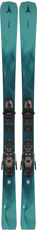 SKI TOPSHEET VIEW OF ATOMIC WOMENS CLOUD Q8 W/+M10 GW DOWNHILL SKIS WITH DENSOLITE CORE