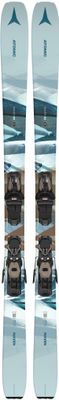 ATOMIC WOMENS MAVEN 84 W/+M10 GW DOWNHILL SKIS 25 SKI TOPSHEET VIEW OF ATOMIC WOMENS MAVEN 84 W/+M10 GW DOWNHILL SKIS WITH LIGHT WOODCORE