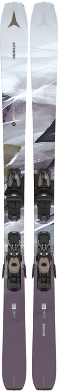 SKI TOPSHEET VIEW OF ATOMIC WOMENS MAVEN 86 W/+M10 GW DOWNHILL SKIS WITH OMATIC CORE