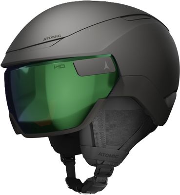 LEFT HELMET VIEW OF ATOMIC UNISEX REVENT GT AMID VISOR HD HELMET IN BLACK
