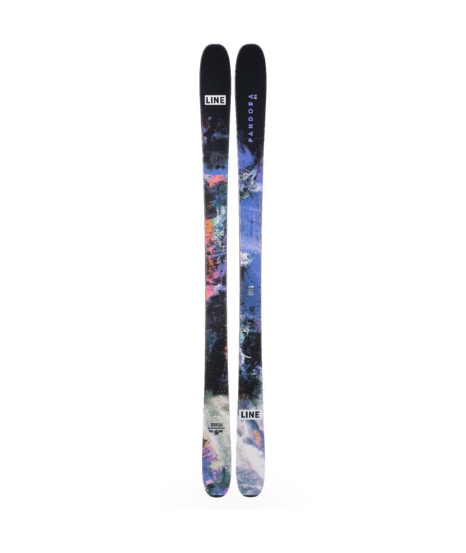 SKI TOPSHEET VIEW OF LINE UNISEX PANDORA 85 DOWNHILL SKIS WITH ASPEN VENEER CORE MATERIAL