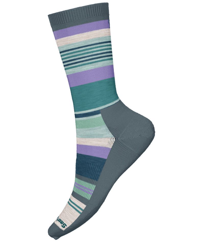 SMARTWOOL UNISEX EVERYDAY JOVIANSPHERE CREW SOCKS 24, Color: PEWTER BLUE, Size: SMALL