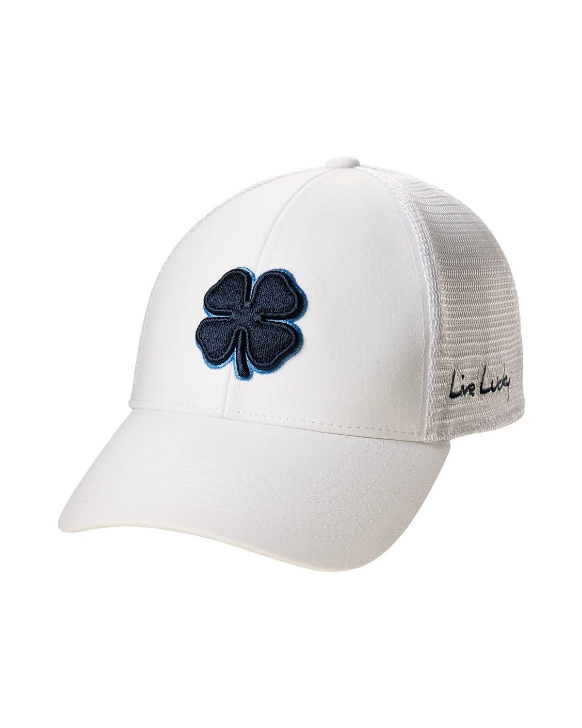 BLACK CLOVER MENS PERFECT LUCK 9 HAT 23, Color: NAVY CLOVER/WHITE, Size: S/M