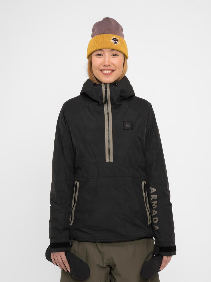 MAIN IMAGE OF ARMADA WOMENS ROSALIE 2L INSULATED ANORAK WINTER JACKET IN BLACK/SAGE XS
