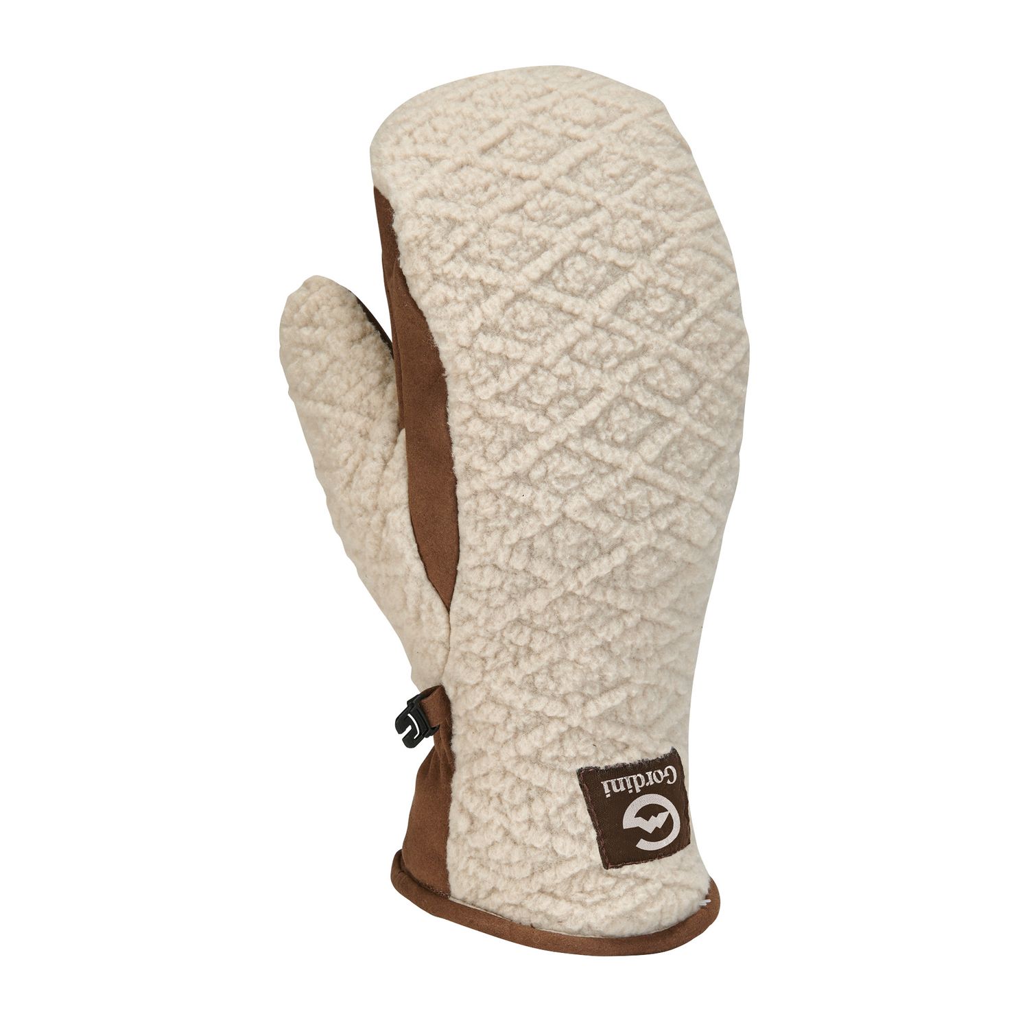 BACK OF HAND VIEW OF GORDINI WOMENS ARGYLE MITTEN FEATURES WARM MEGALOFT® INSULATION AND RELIABLE C…