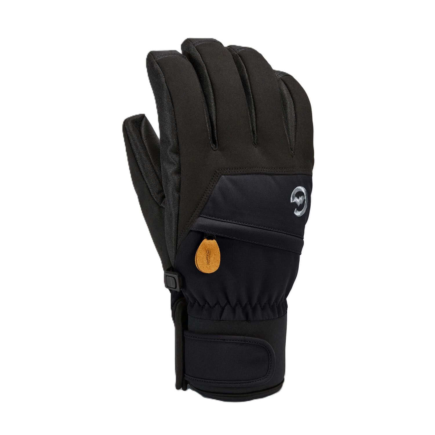 BACK OF HAND VIEW OF GORDINI MENS STOMP SHORT GLOVE FEATURES WARM MEGALOFT® INSULATION AND WATERPRO…