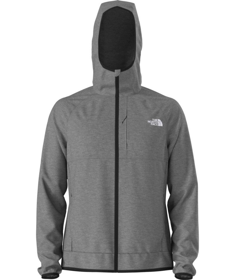MAIN IMAGE OF THE NORTH FACE MENS CANYONLANDS HOODIE IN TNF MEDIUM GREY HEATHER/NPF SMALL WITH THRE…