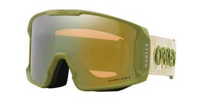 FRONT VIEW OF OAKLEY UNISEX LINE MINER L GOGGLES IN SAGE KOTSENBURG SIGNATURE PRIZM SAGE GOLD