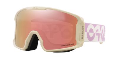 FRONT VIEW OF OAKLEY UNISEX LINE MINER M GOGGLES IN TOADSTOOL DUALITY PRIZM ROSE GOLD IRIDIUM