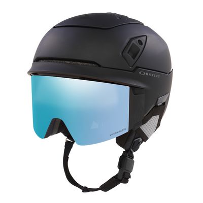 FRONT VIEW OF OAKLEY UNISEX MOD7 HELMET IN BLACKOUT/PRIZM SAPPHIRE