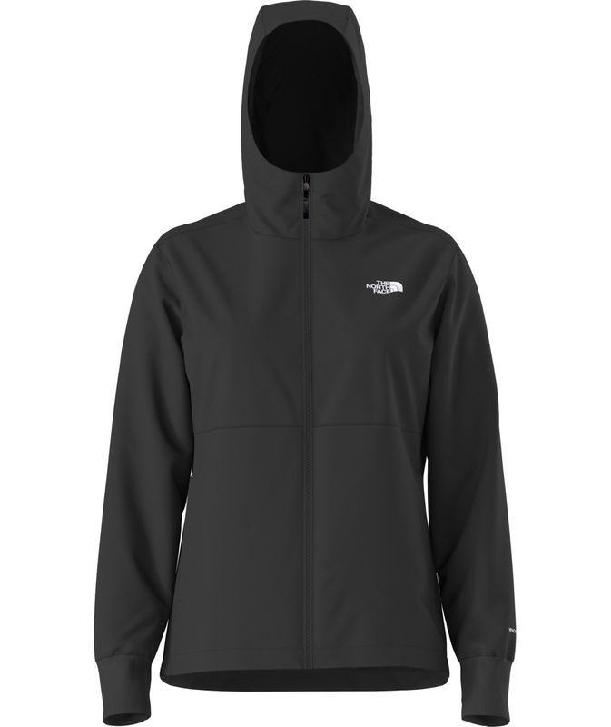FRONT VIEW OF THE NORTH FACE WOMENS SHELBE RASCHEL HOODIE IN TNF BLACK/NPF
