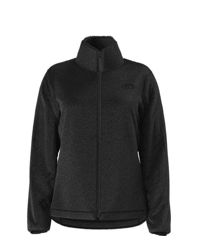 FRONT VIEW OF THE NORTH FACE WOMENS OSITO SOFTSHELL JACKET IN TNF BLACK/NPF
