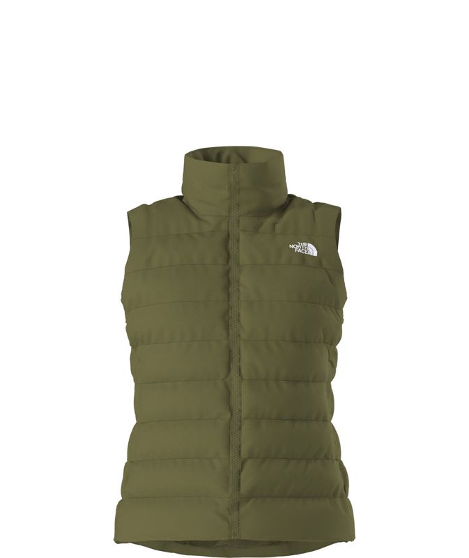 FRONT VIEW OF THE NORTH FACE WOMENS ACONCAGUA 3 VEST WITH RECYCLED POLYESTER AND SECURE-ZIP HANDWAR…