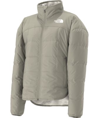 FRONT VIEW OF THE NORTH FACE YOUTH GIRLS&#39; REVERSIBLE SHASTA FULL ZIP WINTER JACKET WITH ZIP HAND PO…
