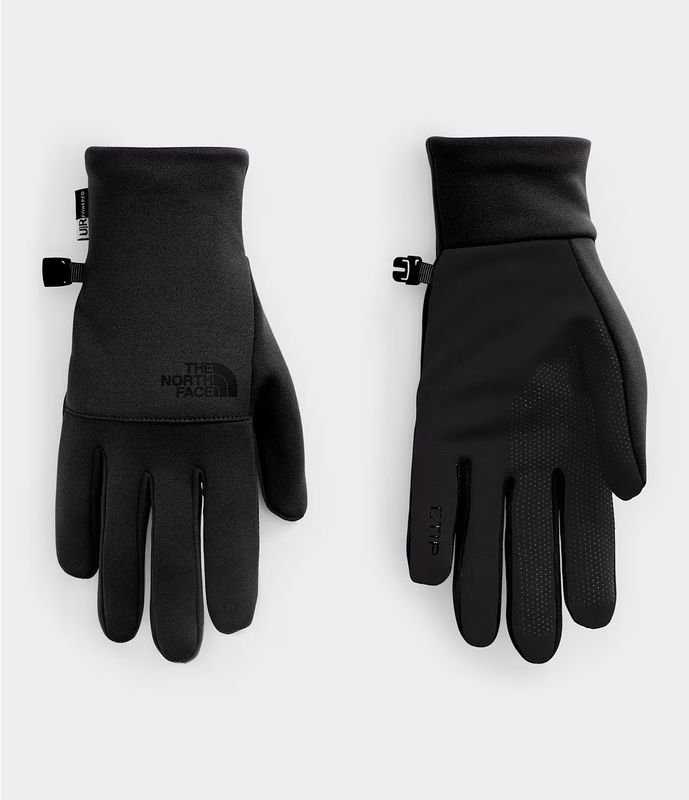 FRONT VIEW OF THE NORTH FACE UNISEX ETIP RECYCLED GLOVE IN TNF BLACK