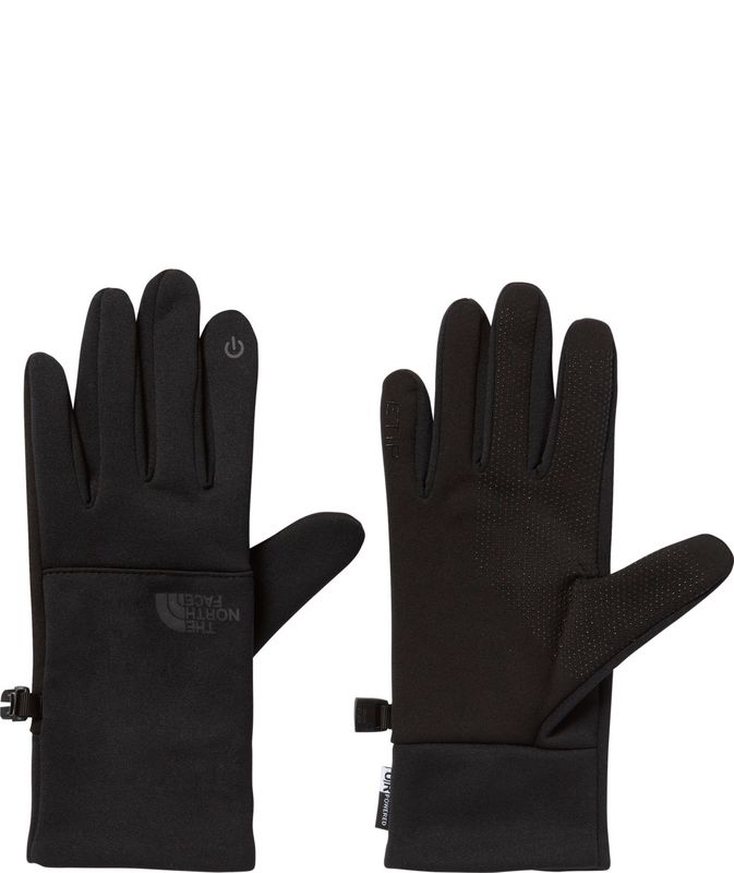 FRONT VIEW OF THE NORTH FACE WOMENS ETIP RECYCLED GLOVE IN TNF BLACK