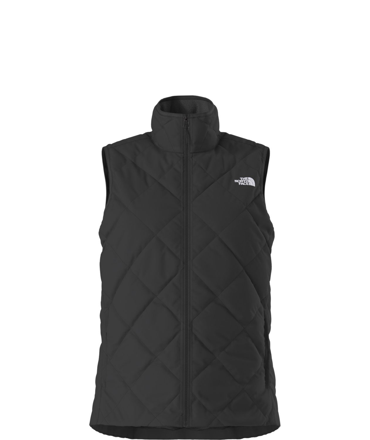 FRONT VIEW OF THE NORTH FACE WOMENS SHADY GLADE INSULATED VEST IN TNF BLACK/NPF