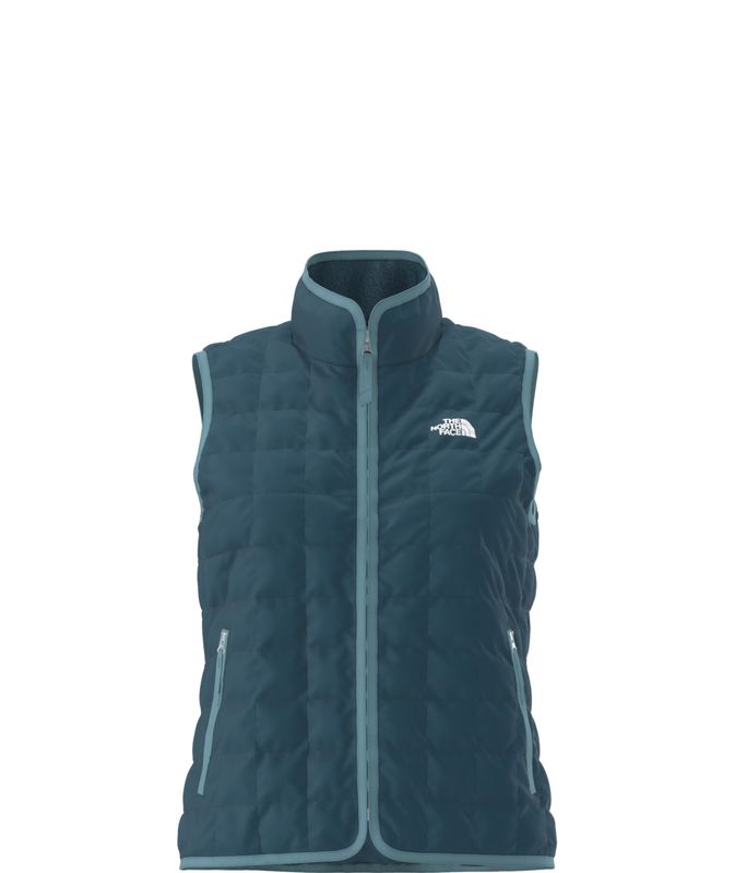 FRONT VIEW OF THE NORTH FACE WOMENS JUNCTION INSULATED VEST IN MIDNIGHT PETROL