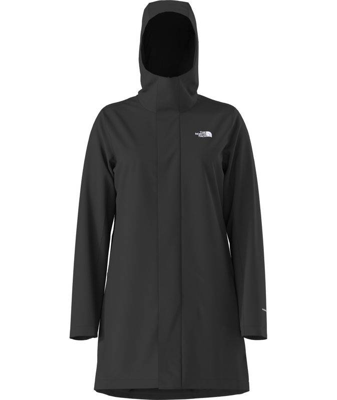 FRONT VIEW OF THE NORTH FACE WOMENS SHELBE RASCHEL PARKA WINTER JACKET IN TNF BLACK/NPF