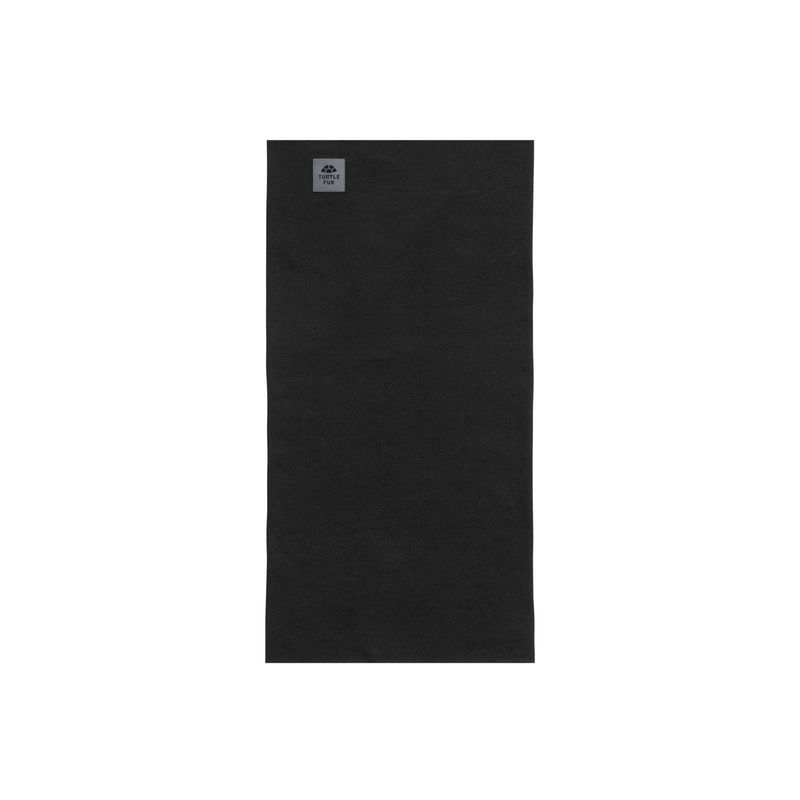 FRONT VIEW OF TURTLE FUR UNISEX COMFORT SHELL TUBE NECK GAITER IN BLACK