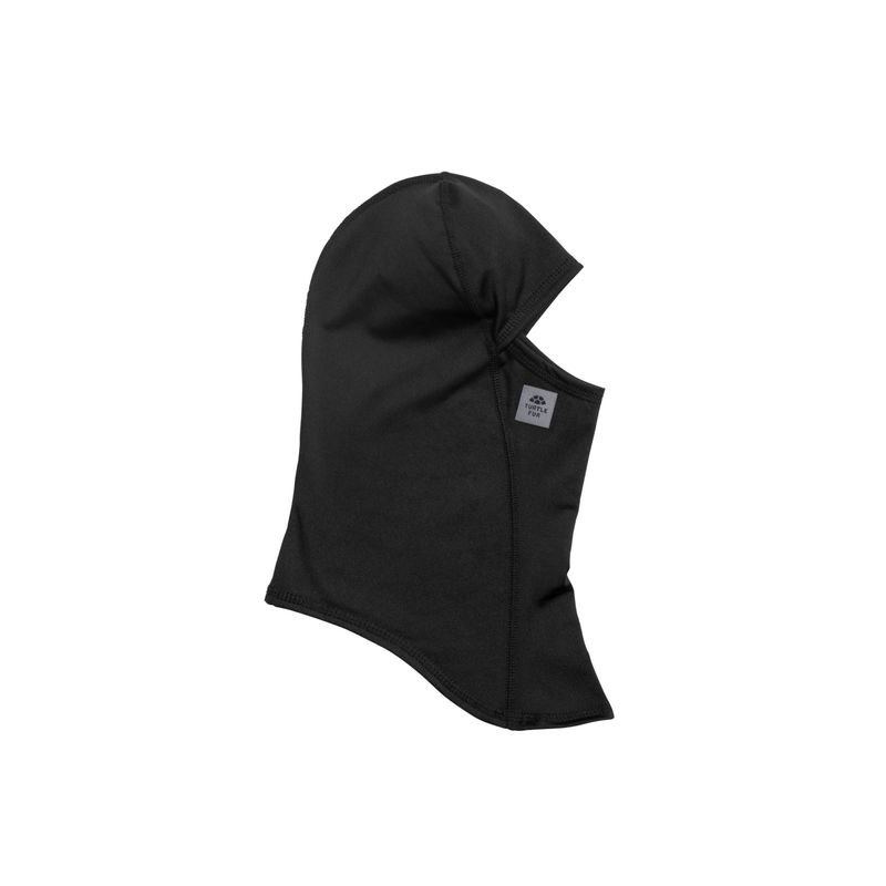 FRONT VIEW OF TURTLE FUR UNISEX COMFORT SHELL MAXCLAVA BALACLAVA IN BLACK