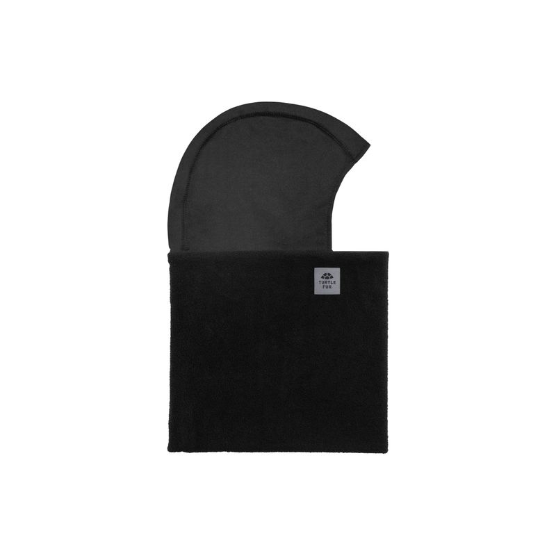 FRONT VIEW OF TURTLE FUR UNISEX CHELONIA 150 FLEECE SHELLACLAVA BALACLAVA IN BLACK