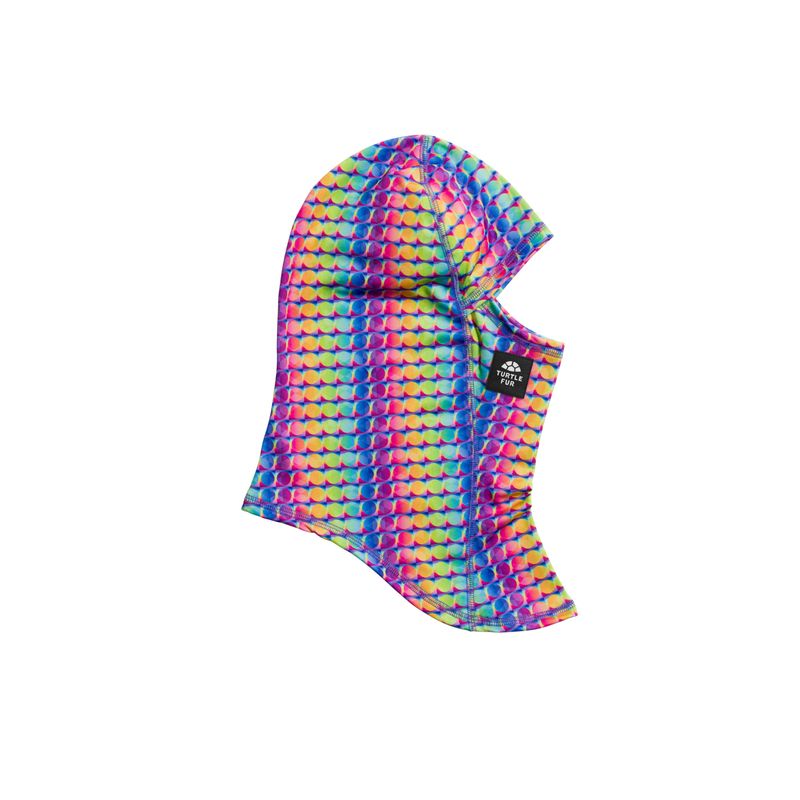 FRONT VIEW OF TURTLE FUR YOUTH PRINTED COMFORT SHELL MAXCLAVA BALACLAVA IN DOT DIMENSION