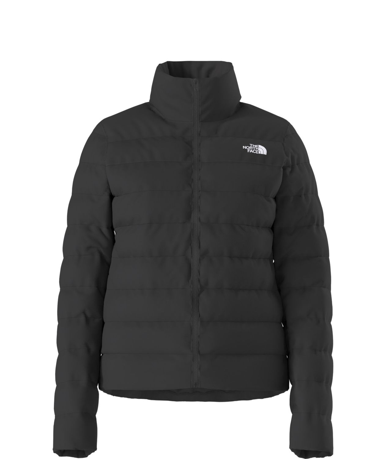 FRONT VIEW OF THE NORTH FACE WOMENS ACONCAGUA 3 WINTER JACKET IN TNF BLACK/NPF